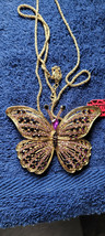 New Betsey Johnson Necklace Butterfly Purple Summer Collectible Decorative Nice - £11.98 GBP