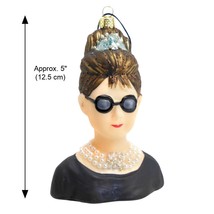 AUDREY HEPBURN ORNAMENT 5&quot; Glass Christmas Tree Iconic Hollywood Holly G... - $24.95