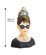 AUDREY HEPBURN ORNAMENT 5&quot; Glass Christmas Tree Iconic Hollywood Holly G... - £19.88 GBP