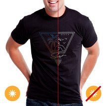 Men Crew Tee - Surf Sun Beach - Black by DelSol for Men - 1 Pc T-Shirt (YM) - $15.66