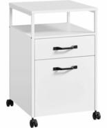 Vasagle File Cabinet, Mobile Filing Cabinet With Wheels, 2 Drawers, Open... - $1,997.08 MXN