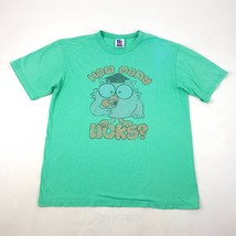 Junk Food Forever T Shirt &quot;How Many Licks?&quot; Green XL  (Stains) - £11.90 GBP