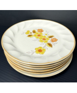 6 Hearthside Stoneware Gaiety Sculptura 7.5&quot; Salad Plates Hand Painted J... - $19.79