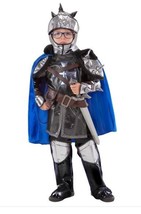 Teetot Boys Girls Silver Knight Costume Black Top Pants Helmet Spiked Ha... - $1,201.53 MXN