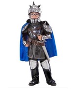 Teetot Boys Girls Silver Knight Costume Black Top Pants Helmet Spiked Ha... - $89.42 CAD