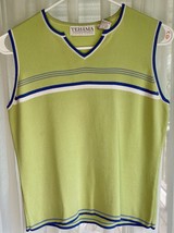 TEHAMA Women’s Activewear Perriwinkle &amp; Lime Sleeveless Golf Top M - $380.40 MXN