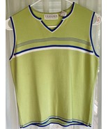 TEHAMA Women’s Activewear Perriwinkle &amp; Lime Sleeveless Golf Top M - $27.54 CAD