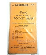 NOS Sealed Vintage 1950s Cram&#39;s Modern Series Pocket Map Australia No 311 - £11.17 GBP