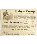 Mrs Dinsmore&#39;s Cough Croup Balsam 1894 Advertisement Victorian Medicine ... - $27.90 CAD