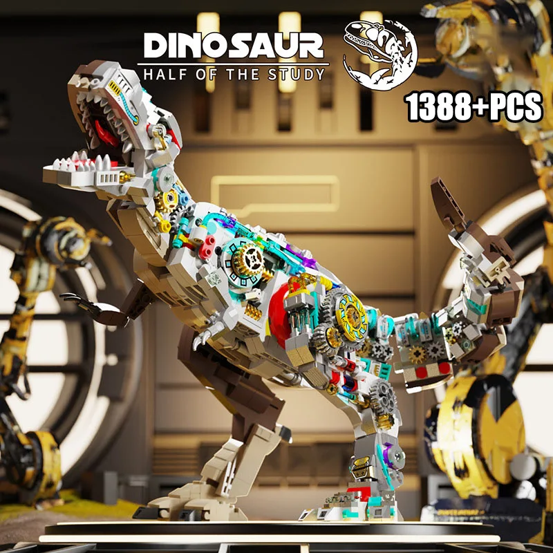 Jurassic MOC World Mechanical Tyrannosaurus Rex Triceratops Building Blocks DIY - £62.29 GBP