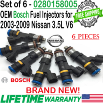 BRAND NEW Genuine Bosch 6Pcs Fuel Injectors for 2003-2009 Nissan Altima 3.5L V6 - £178.34 GBP