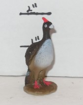 Yowie Horned Guan 2 1/4&quot; PVC Figurine Bird Black Red Plastic Pretend Play - $4.85