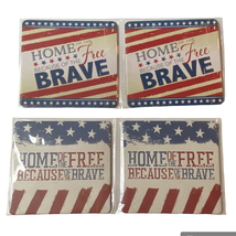VFW Patriotic Coasters Cardboard Set of 4 Veteran Advertising Promo Collect - £6.18 GBP