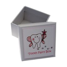 White Cotton Cards Girls Tooth Fairy Tooth Box (Pink)  - $9.00