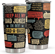 Fathers Day Gifts for Dad - Stainless Steel Tumbler 20Oz - Dad Joke Birt... - £23.09 GBP