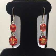 9ctw Orange Padparadscha Sapphire Earrings jewelry Gift Wife Orange Sapphire - £113.26 GBP