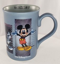 Disney World Mickey Mouse Emotions Mug Blue Grey Vintage Theme Parks - $6.59