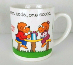 Vintage 1987 The Berenstain Bears Family Ice Cream Soda Picnic Coffee Cup Mug - £7.60 GBP