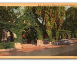 Entrance Street View Glenwood Mission Inn Riverside CA Linen Postcard U17 - £2.14 GBP