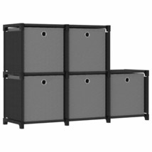 5-Cube Display Shelf with Boxes Black 103x30x72.5 cm Fabric - £29.00 GBP
