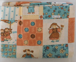 Fabric Erlanger Childrens Pattern Folk Art Style Country Farm Boy Girl 42 W 2 Yd - £9.67 GBP