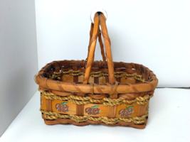 Small Apple Basket w/ Porcelain Handle - Rope Weave - Farmhouse Decor  B... - $23.01