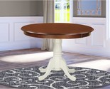 With A Mahogany Round Tabletop And A 42 X 29.5-Linen White, Century Modern. - £199.22 GBP