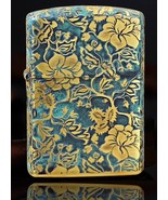 Beautiful Rare Multisided Bronze Armor Peony Flower Zippo - €123,30 EUR