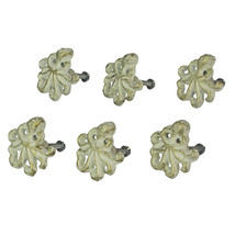 Rustic Cast Iron Octopus Drawer Pull Cabinet Knob Nautical Décor Set of 6 - £14.47 GBP+