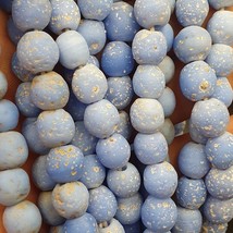 ANCIENNES PERLES anciennes style africain en VERRE bleu violet vintage 2... - $45.58