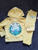 Juicy Couture Girl Chrest Velour Yellow 2 Pc Track Suit Size 2-3T new rare - £66.89 GBP