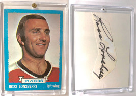 Ross Lonsberry Philadelphia Flyers Vintage Paper Cut Card + Autograph Deceased - £11.01 GBP