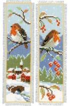 DIY Vervaco Robin Christmas Winter Reading Bookmark Counted Cross Stitch Kit - £18.34 GBP