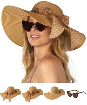 Funcredible Wide Brim Sun Hats for Women - Floppy Straw Hat with Heart G... - $24.74