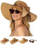Funcredible Wide Brim Sun Hats for Women - Floppy Straw Hat with Heart G... - £19.45 GBP