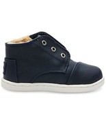 TOMS BABY PASEO MID SYNTHETIC LEATHER BOOTIES Blue Sz 5 - $1,086.20 MXN