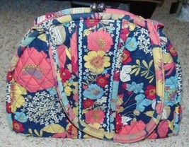 Womens Purse Kiss Lock Dome Vera Bradley Multi Floral Quilted Fabric Han... - £27.25 GBP