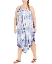 Raviya Plus Size 3X Blue Tie-Dye Jumpsuit Swim Cover-Up Women&#39;s Swimsuit... - $39.55