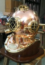 Famous Mark V MkV Replica Copper and Brass Helmet with Base Scuba Dive D... - $299.00