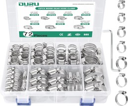 72Pcs Stainless Steel Hose Clamp Assortment Kit,Adjustable, 7 Sizes - $43.08