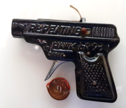Repeating Hawk ~ Japan ✱ Kids Small Pistol Cap Gun ~ Vintage Tin Toy 60´s ~ Rare - £41.68 GBP