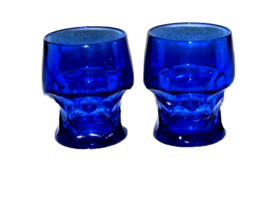 Vintage Viking Glass Cobalt Blue Glasses Georgian Rocks Juice Glasses - £17.25 GBP