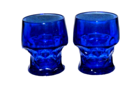 Vintage Viking Glass Cobalt Blue Glasses Georgian Rocks Juice Glasses - £17.01 GBP