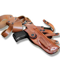 Fits SIG P365 XL 9mm W/Out Rail 3.7”BBL Leather Shoulder Holster Double Mag#1518 image 8