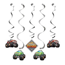 Creative Converting Monster Truck Dizzy Danglers, 5 ct, Multi-colored, 39&quot; - $11.99