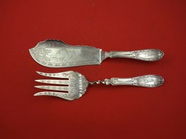 Coin Silver by Unknown Fish Serving Set 2-Piece Engraved 7.5 ozt. Heirloom - £643.70 GBP