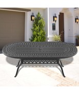 81"x41" Cast Aluminum Patio Dining Table - Black Frame & Umbrella Hole - €778,07 EUR 81"x41" Cast Aluminum Patio Dining Table - Black Frame & Umbrella Hole - €778,07 EUR