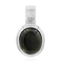 Jewelry of Venus fire  Pendant of Goddess Verdandi Black Jadeite Silver Pendant - £556.35 GBP