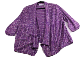 Alfred Dunner open front Purple Jacket Size Large Long Sleeve 2164 - £13.17 GBP
