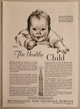 1936 Print Ad Metropolitan Life Insurance Company Happy Baby Drawing New... - £9.05 GBP